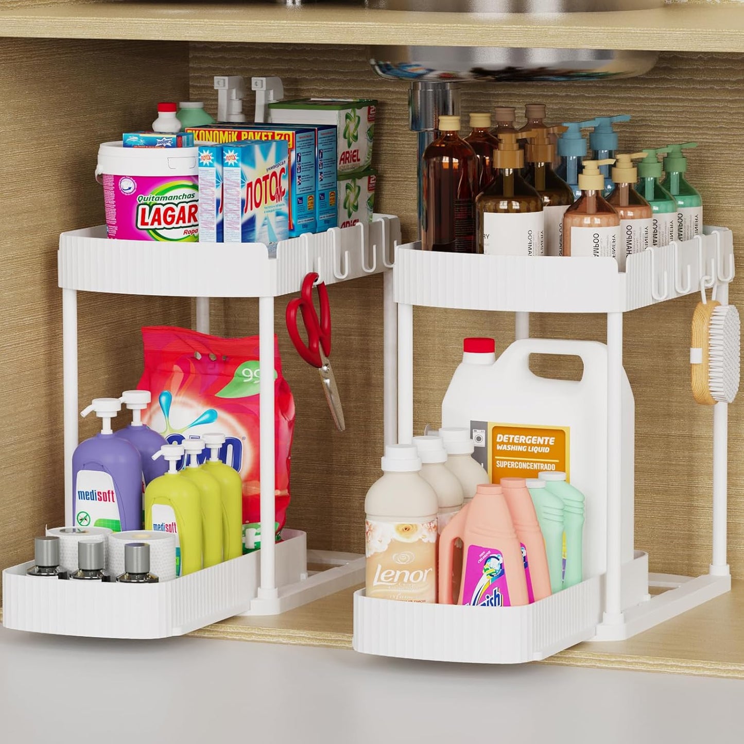 Space Saving Under Sink Storage Drawers 2 Pack