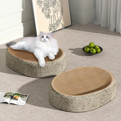 SisalNest | Cozy Durable Oval Cat Scratching Lounger Bed 1