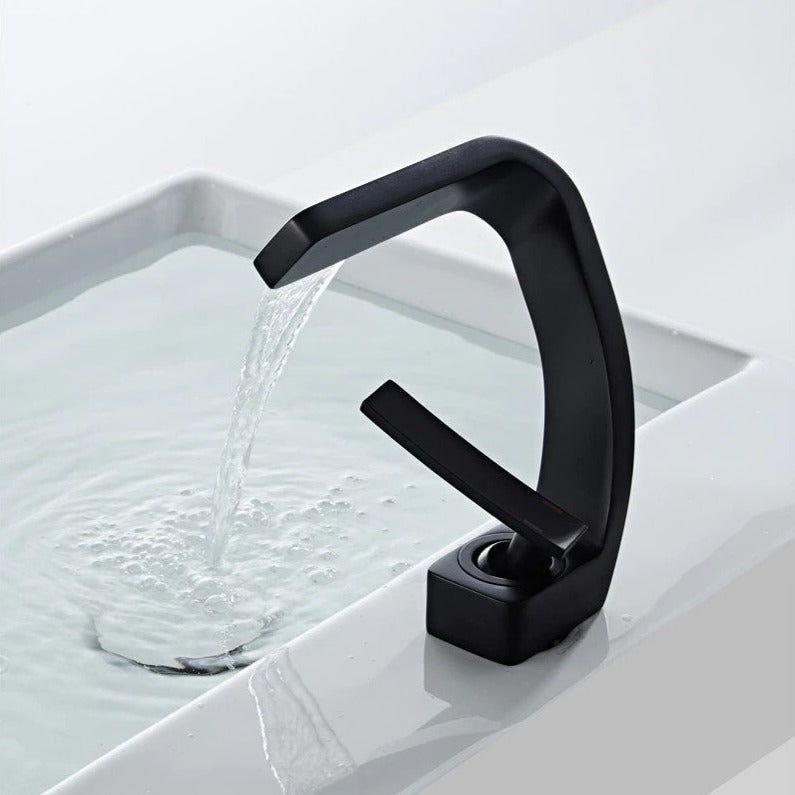 Contemporary Curved Faucet - Sleek Water Flow