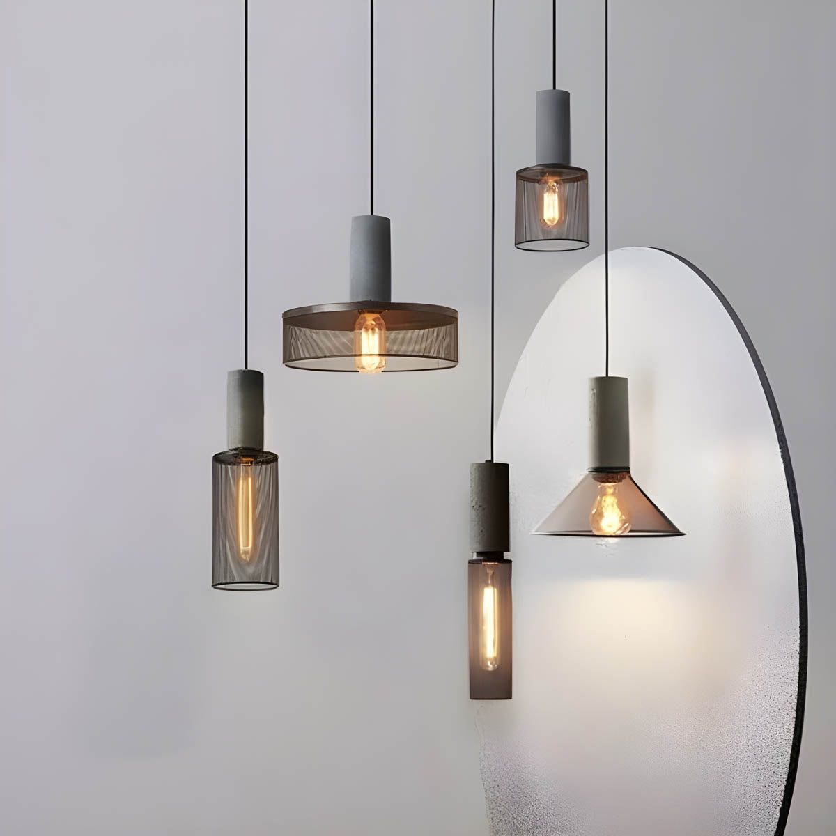 Commercial Grey Concrete LED Pendant