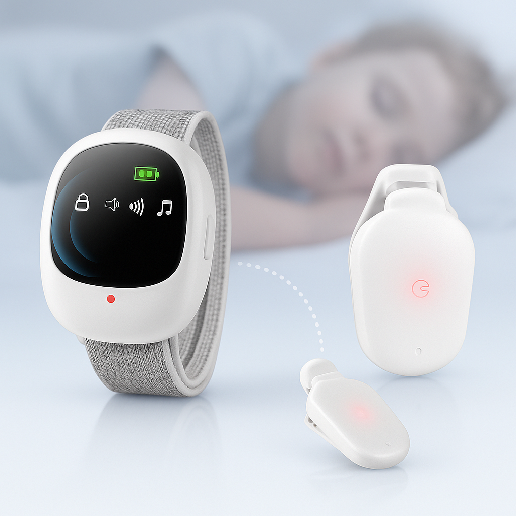 Bedwetting Alert System with Wireless Sensor and Vibe Alert - Lusomart