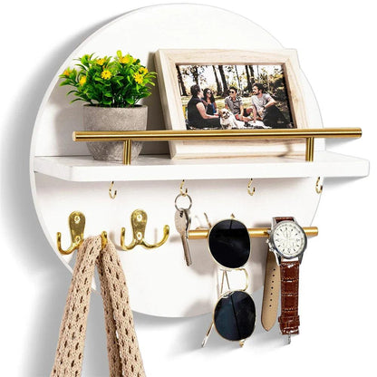 Natural Wood Key Rack | Modern Wall Storage