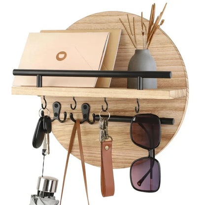 Natural Wood Key Rack | Modern Wall Storage