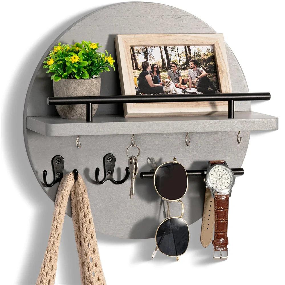 Natural Wood Key Rack | Modern Wall Storage