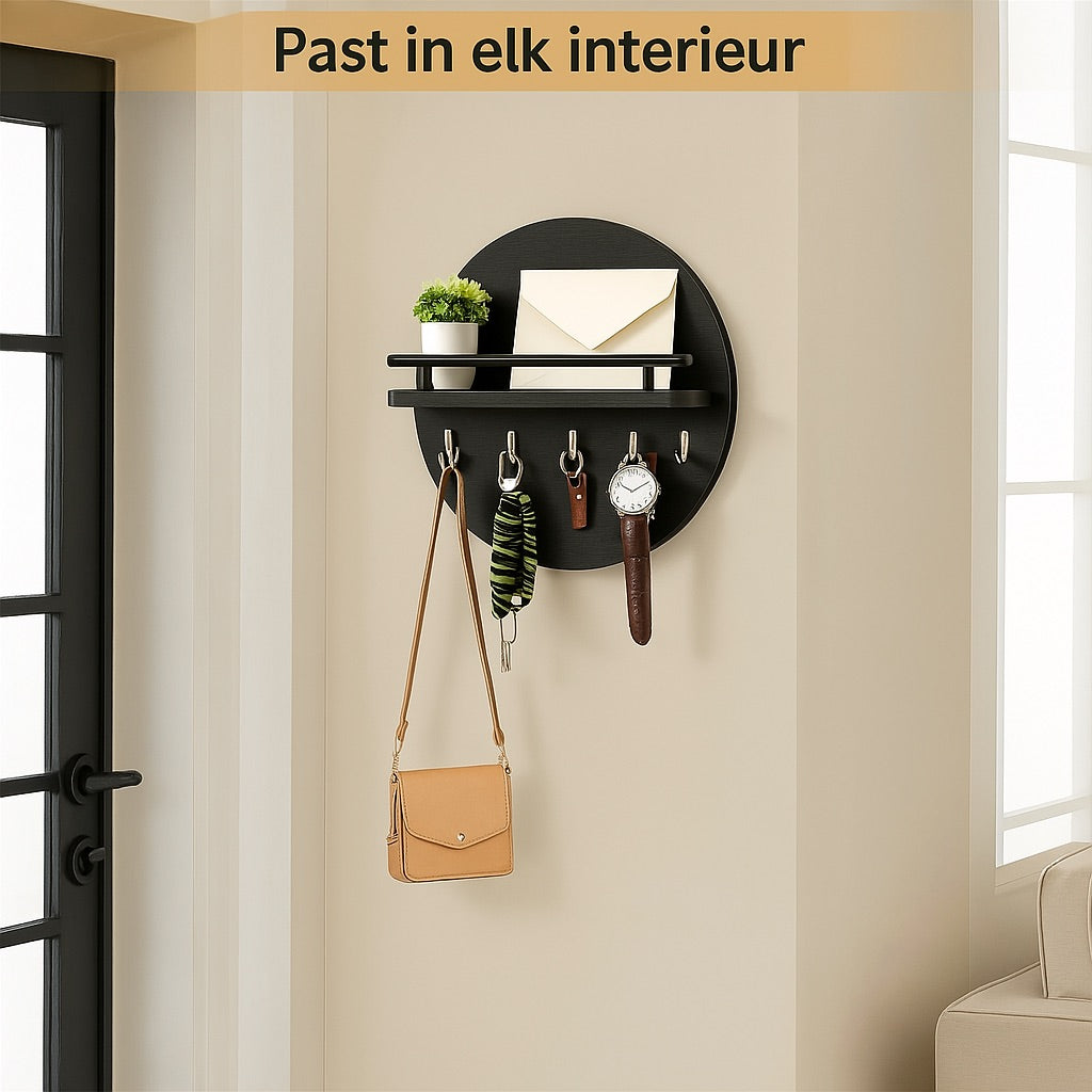 Natural Wood Key Rack | Modern Wall Storage