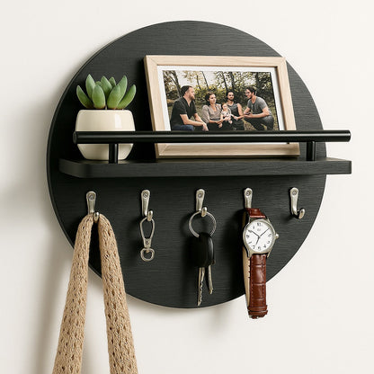 Natural Wood Key Rack | Modern Wall Storage - Lusomart