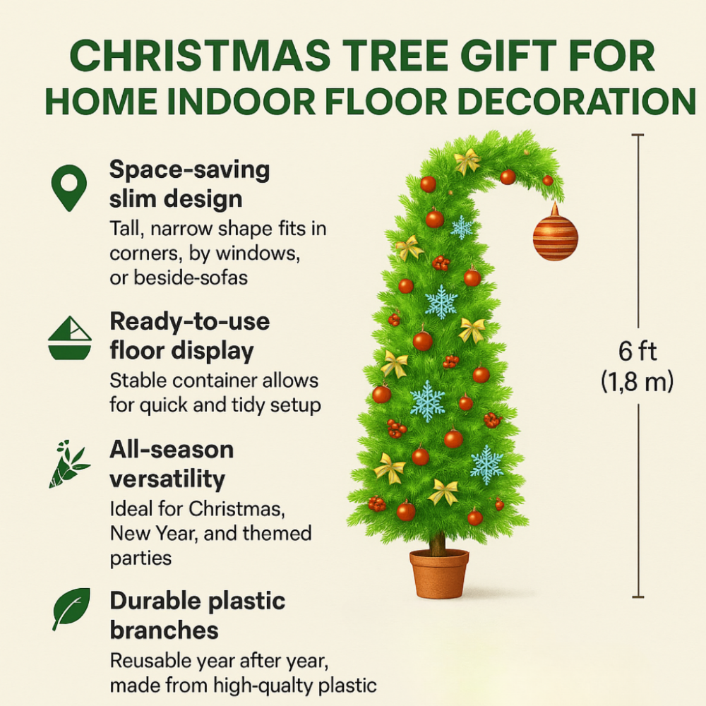 Slim Artificial Christmas Tree Floor Decoration All Season Use 1