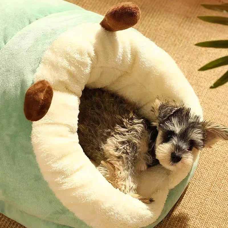 Slippernest - Foldable Dog Bed in Coral Fleece for Winter Comfort 2