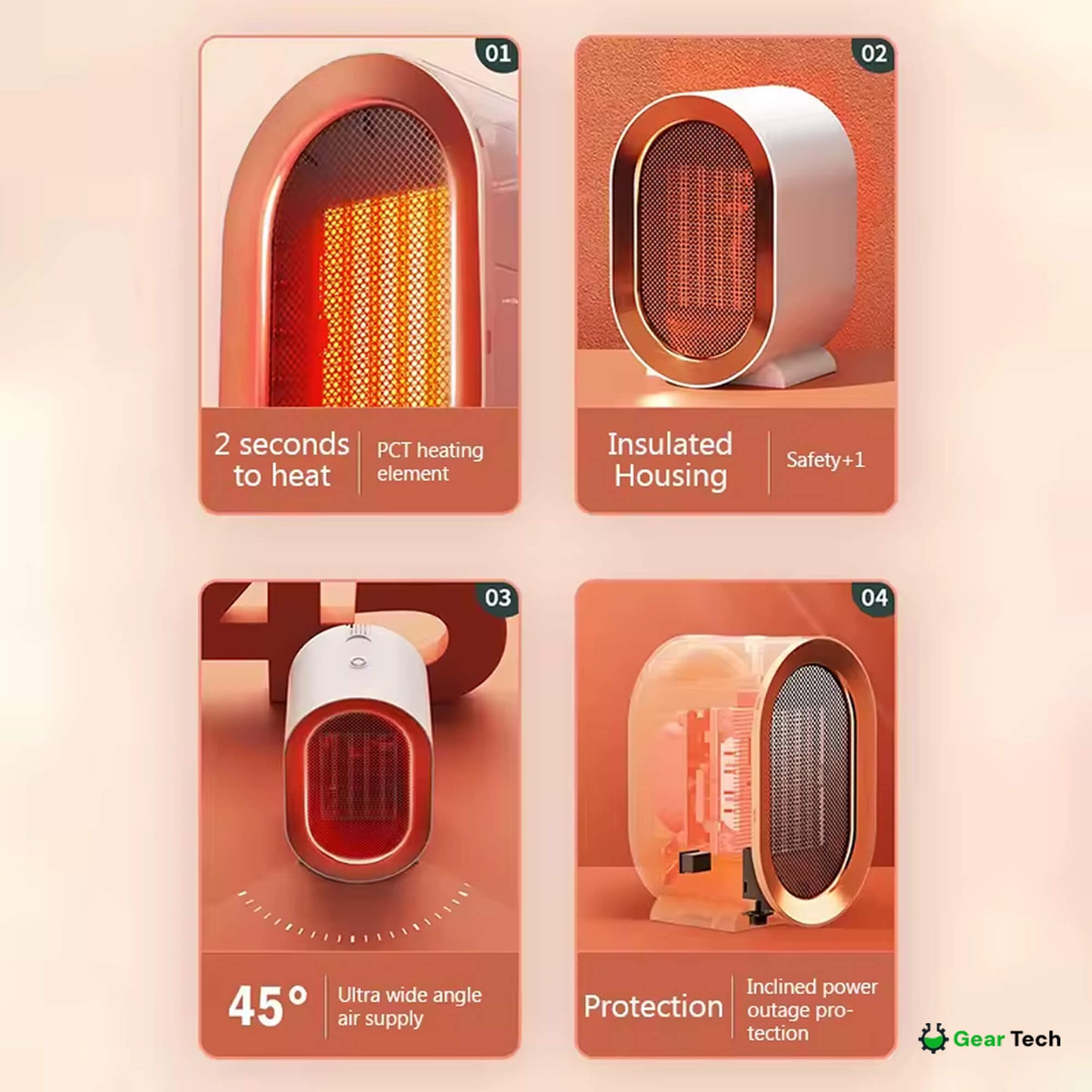 Space Saving Electric Heater Portable Energy Saver
