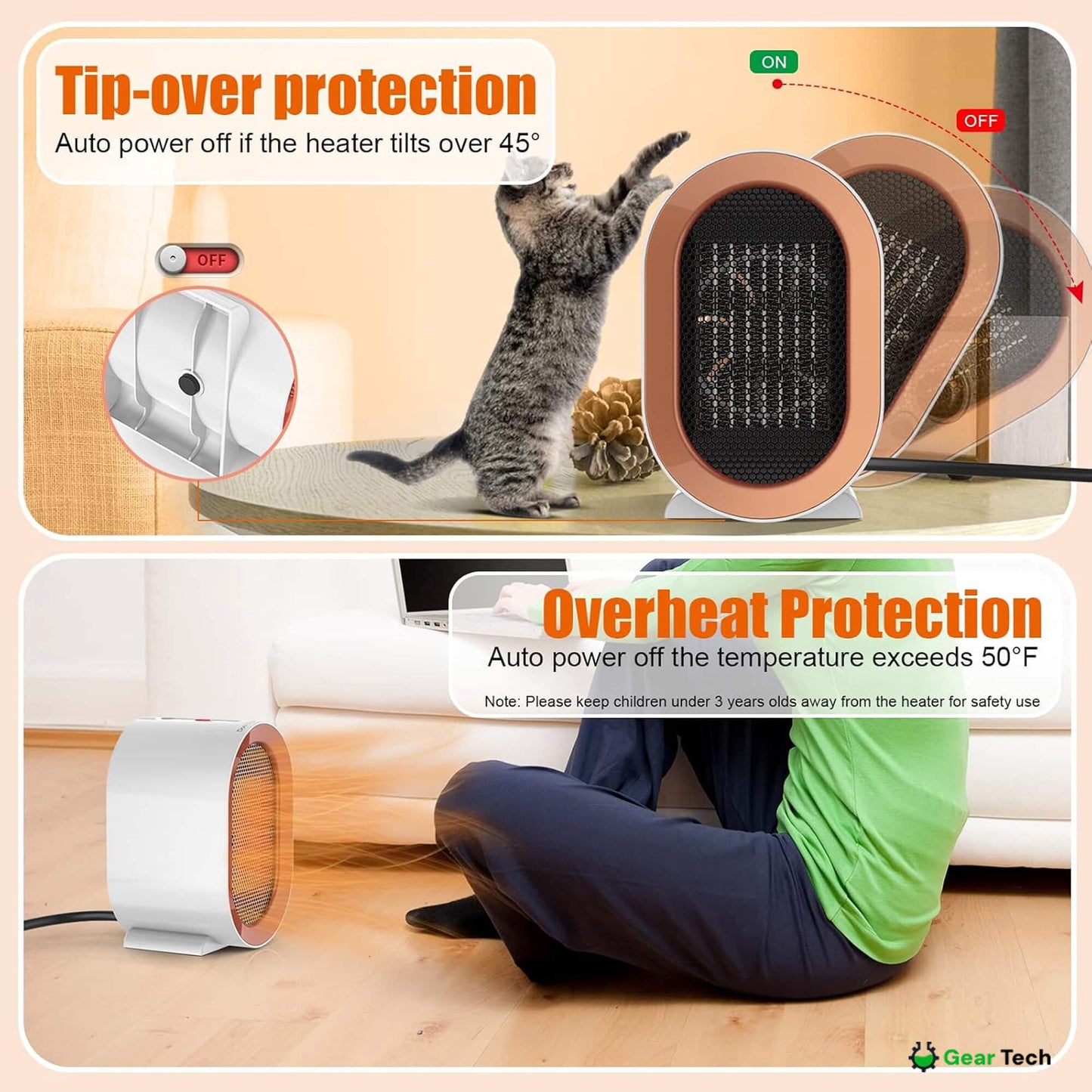 Space Saving Electric Heater Portable Energy Saver