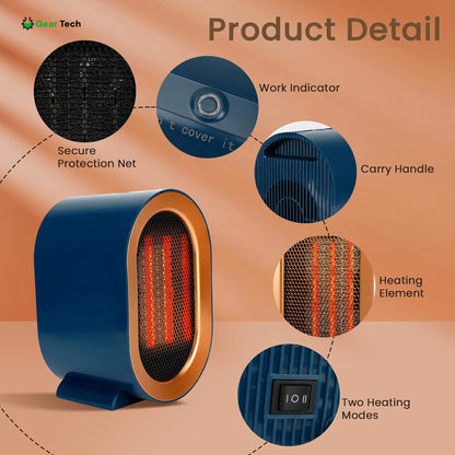 Compact Space-Saving Electric Heater For Small Areas
