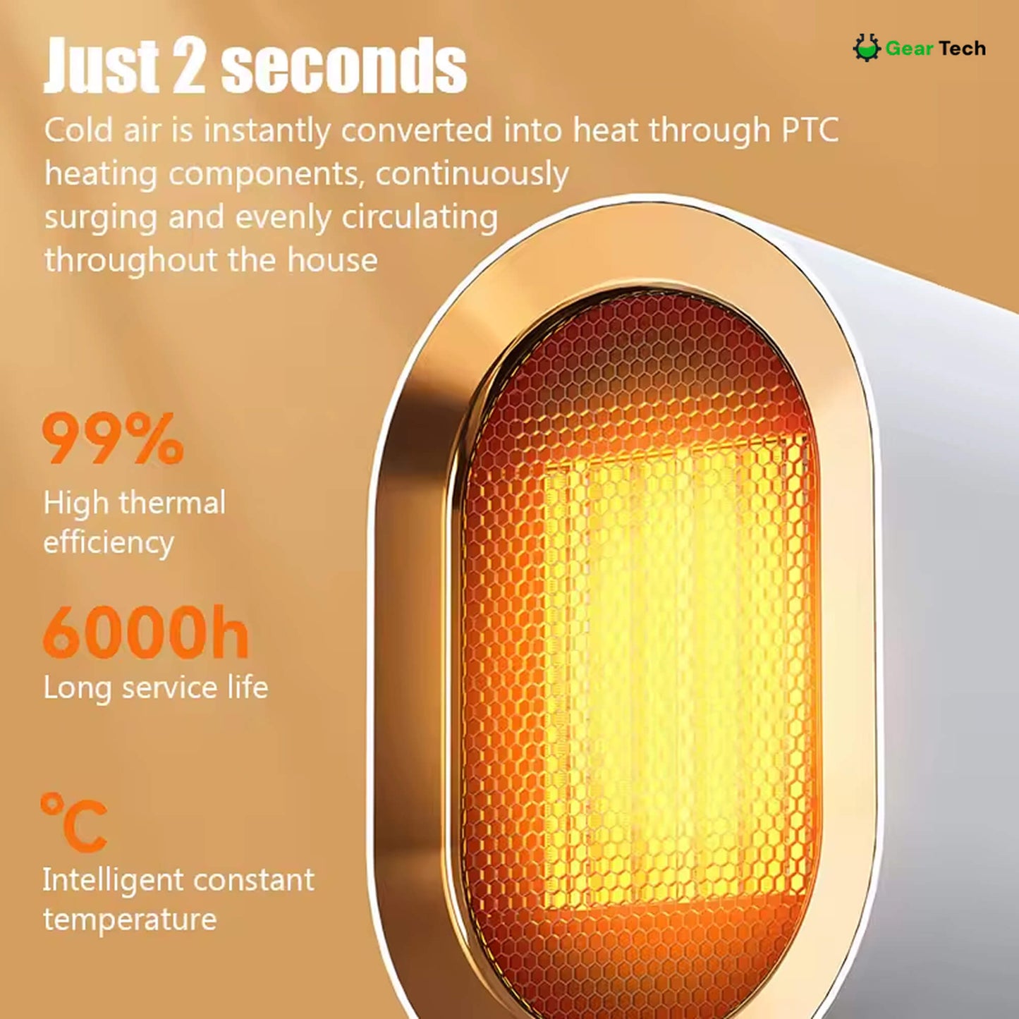 Compact Space-Saving Electric Heater For Small Areas