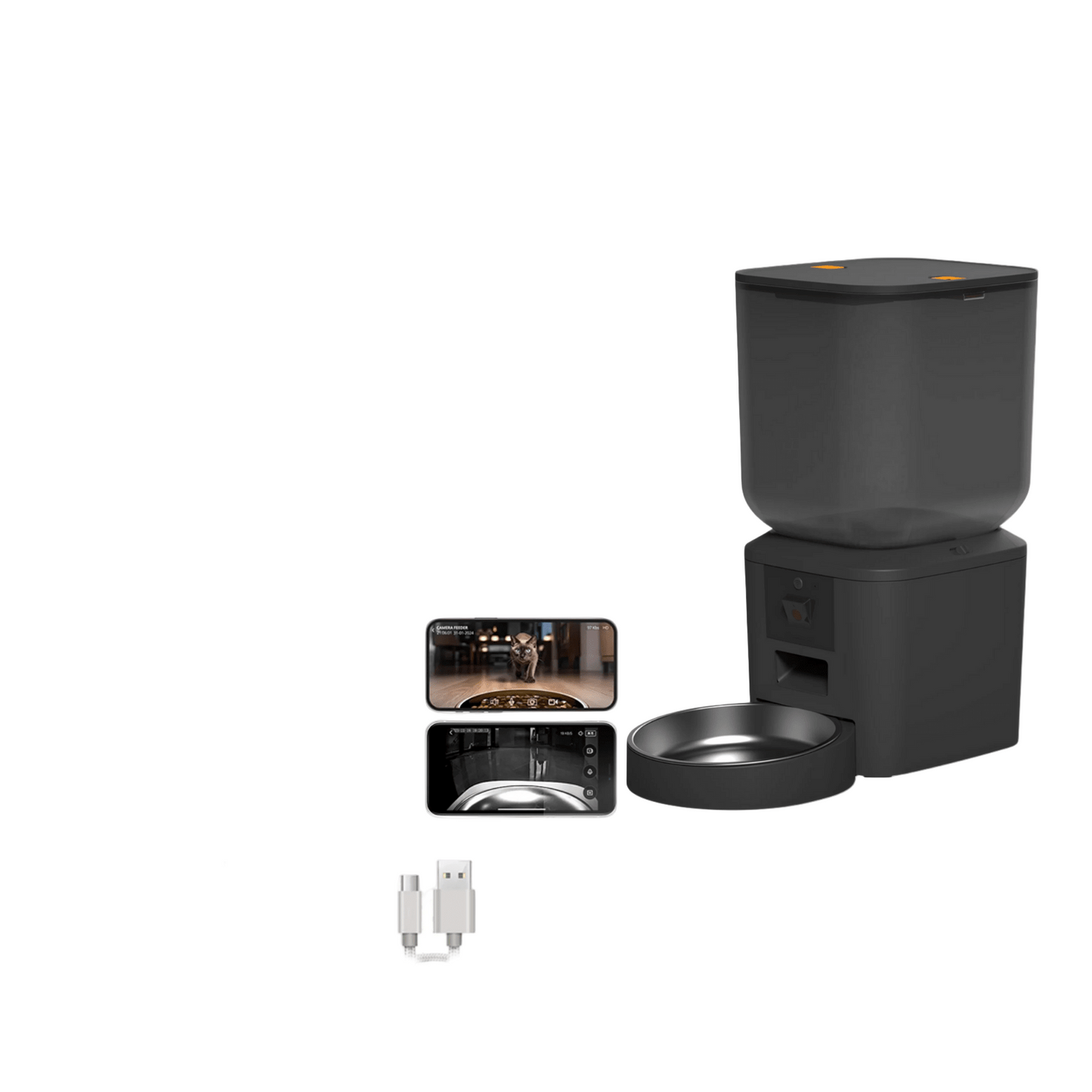 Wi-Fi Pet Feeder with HD Camera and Mobile App Control - Lusomart