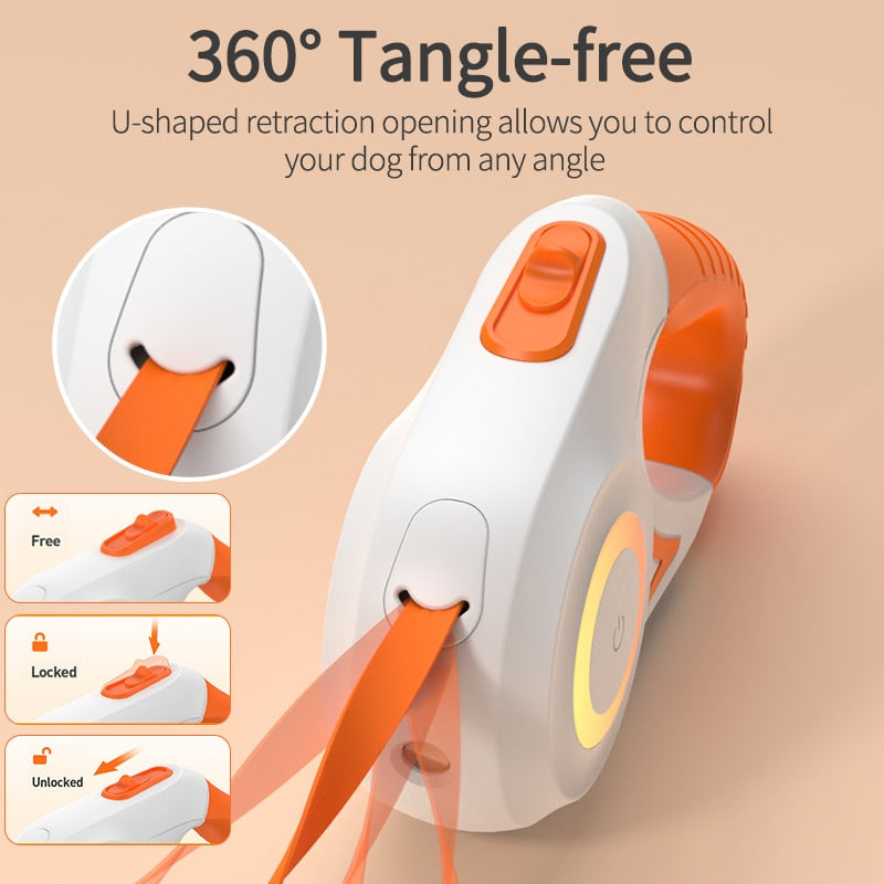 Smart Pet | Automatic Retractable LED Dog Leash with Integrated Light – Safe and Stylish for Night Walks 2