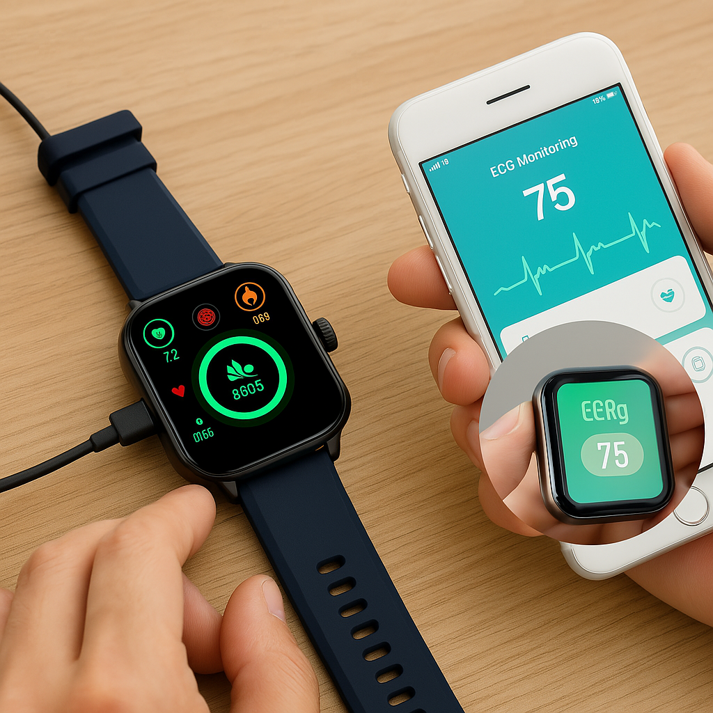 Advanced Fitness Tracker Smartwatch with EKG and BP Monitor