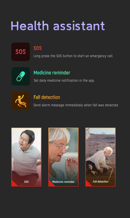 Smartwatch for seniors - Fall detection alarm with 4G medical alarm, GPS and SOS 2
