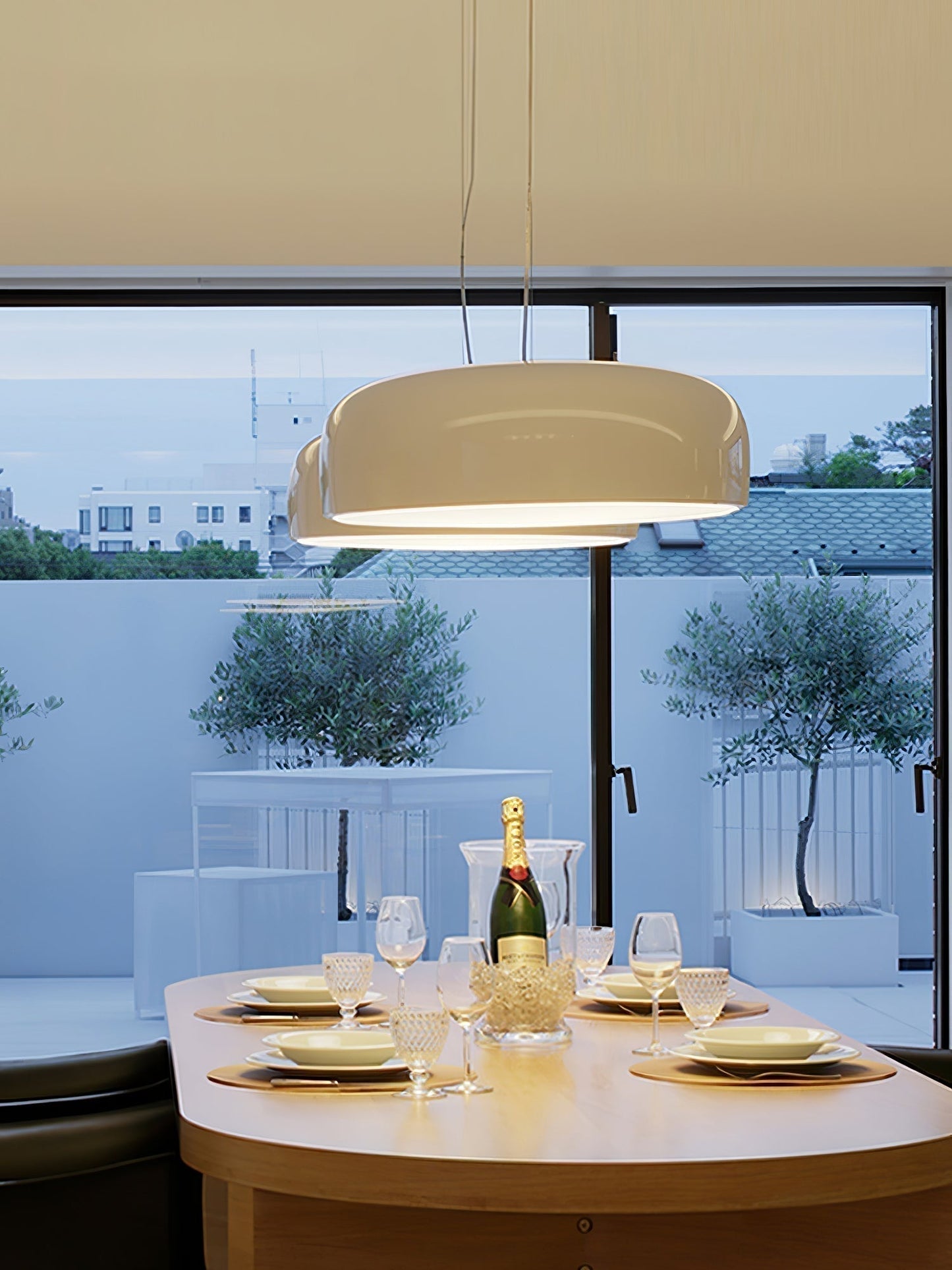 Modern Pendant Light With Bright Polished Finish