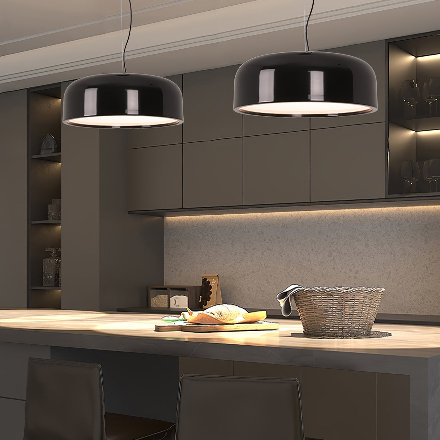 Modern Pendant Light With Bright Polished Finish