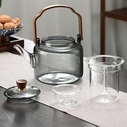 SmokedGlass | Elegant Natural Wooden Teapot for Premium Tea Brewing 2