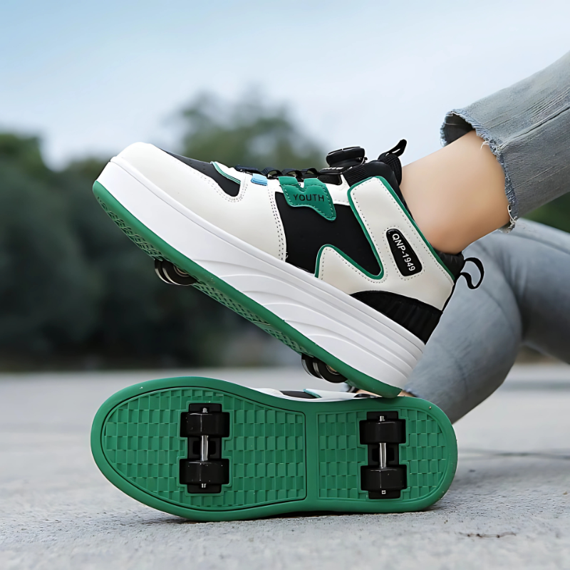 SneakRoll™ – Adjustable Sneakers with Folding Wheels – Kids' Shoe Adventure Set 1
