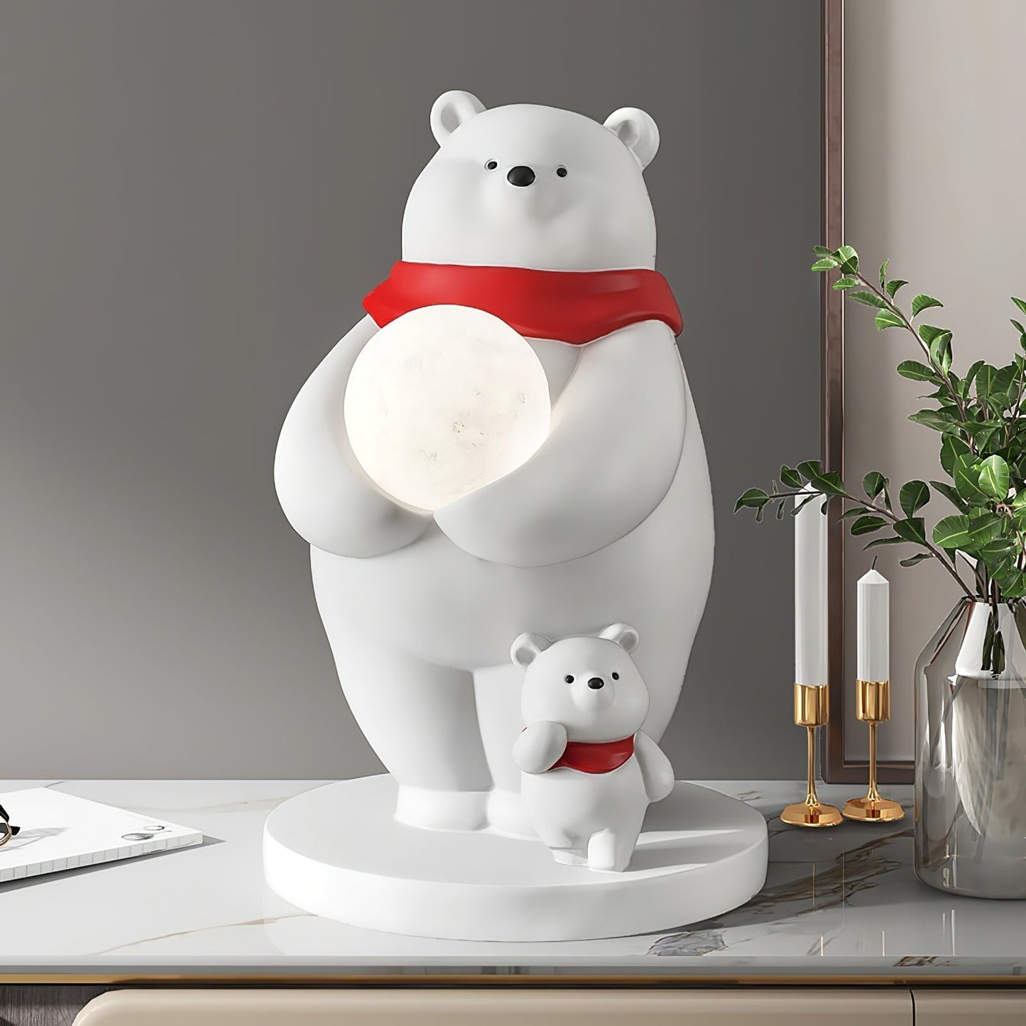 SnowGlow - Cute Table Lamp with Polar Bear Elements and Inviting Illumination 7