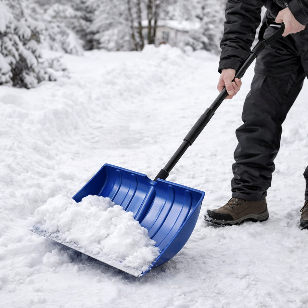 Heavy Duty Snow Shovel Ergonomic Handle Large Blade - Lusomart