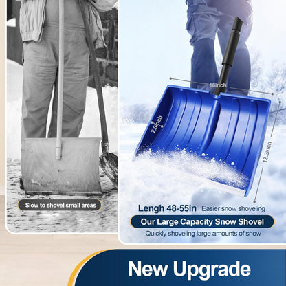 Heavy Duty Snow Shovel Ergonomic Handle Large Blade