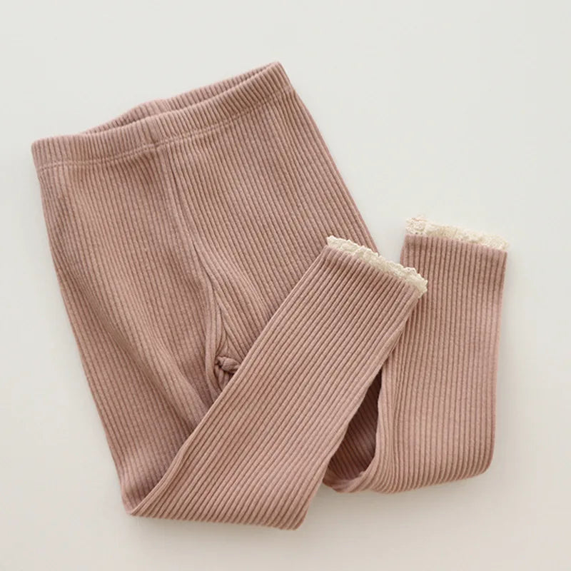 SnugStretch™ – Ribbed Leggings with Lace Detail – Comfortable Baby Pants 8