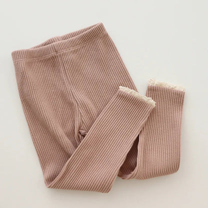 SnugStretch™ – Ribbed Leggings with Lace Detail – Comfortable Baby Pants 8