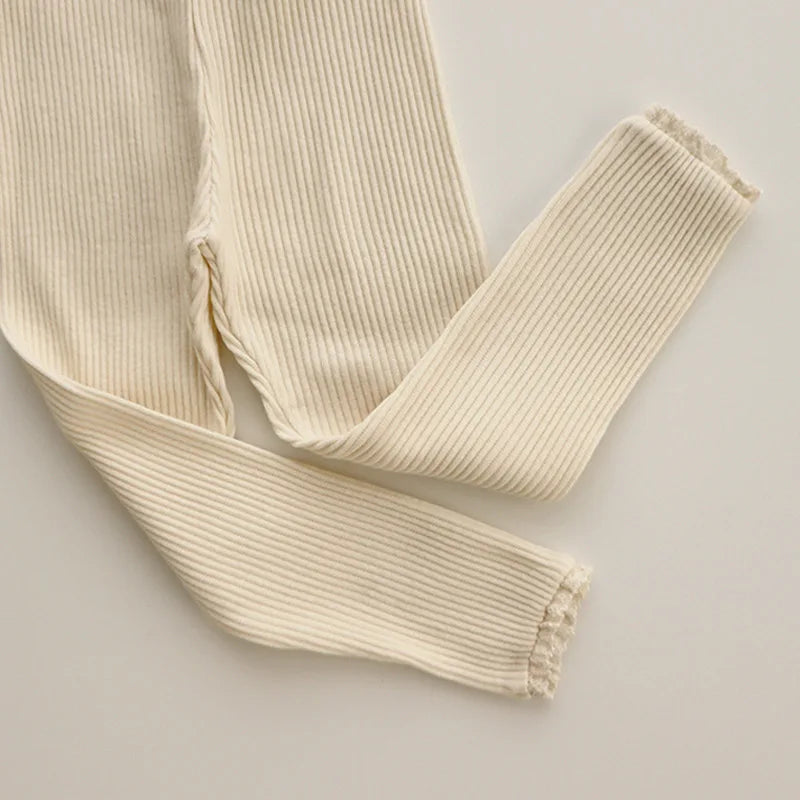 SnugStretch™ – Ribbed Leggings with Lace Detail – Comfortable Baby Pants 9