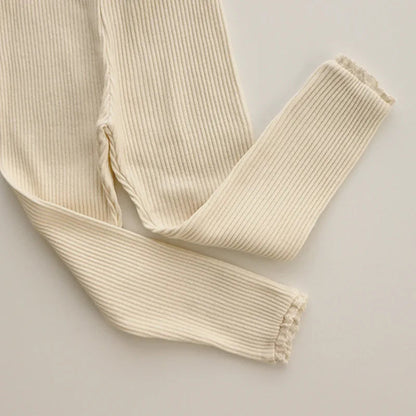 SnugStretch™ – Ribbed Leggings with Lace Detail – Comfortable Baby Pants 9