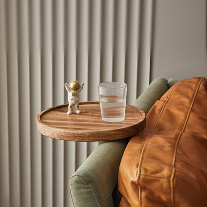 Space Saving Wooden Sofa End Table with Tray - Lusomart