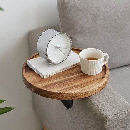 Space Saving Wooden Sofa End Table with Tray
