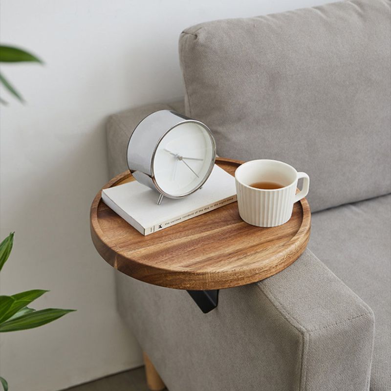 Space Saving Wooden Sofa End Table with Tray