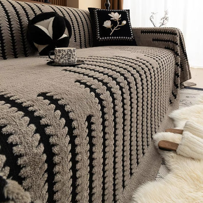 Soft Velvet Couch Cover Classic Home Furniture Protector - Lusomart