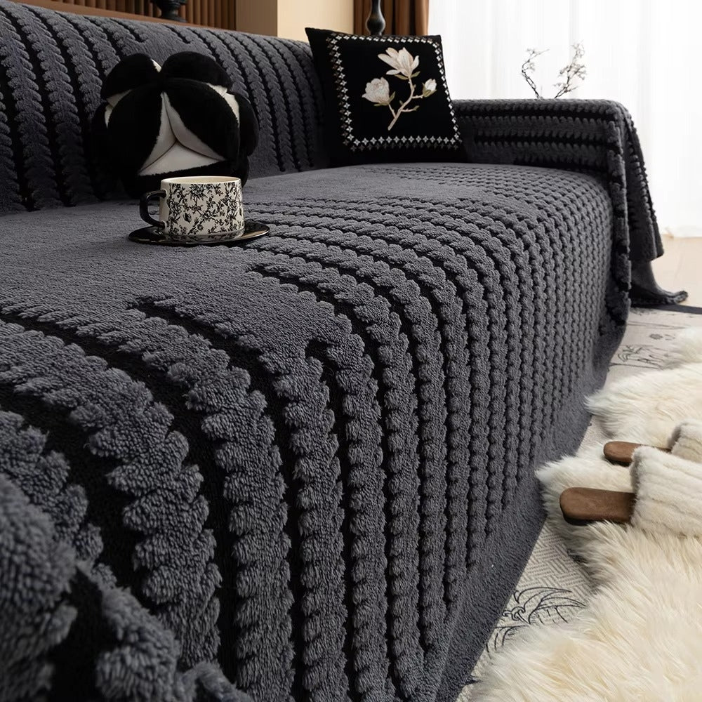 Soft Velvet Couch Cover Classic Home Furniture Protector