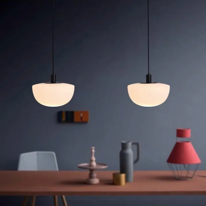 Sleek Round Glass Hanging Light