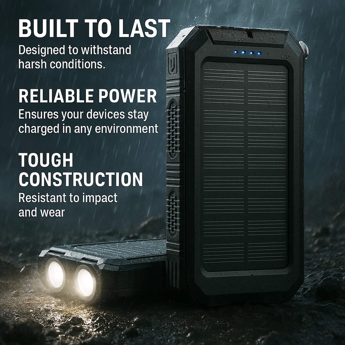 Heavy Duty 20000mAh Solar Powered Portable Charger