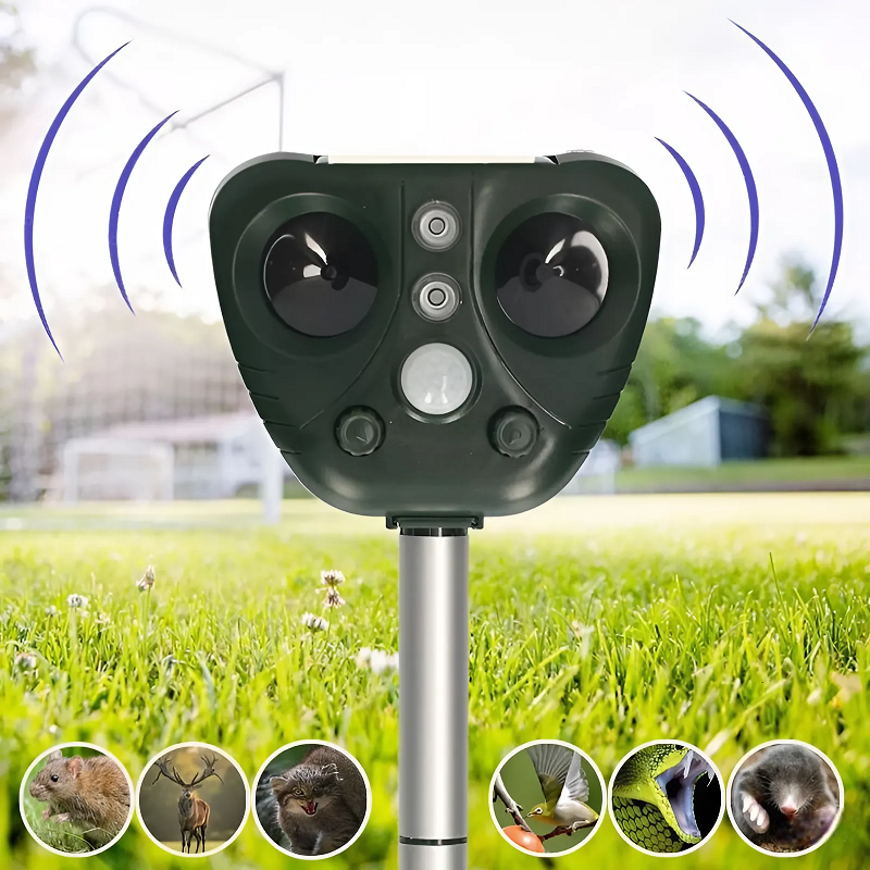 Solar Powered Ultrasonic Bird Repeller - Effective Bird Deterrent for Garden and Property Protection, Waterproof, 5 Modes, Up to 30 Feet Range 1