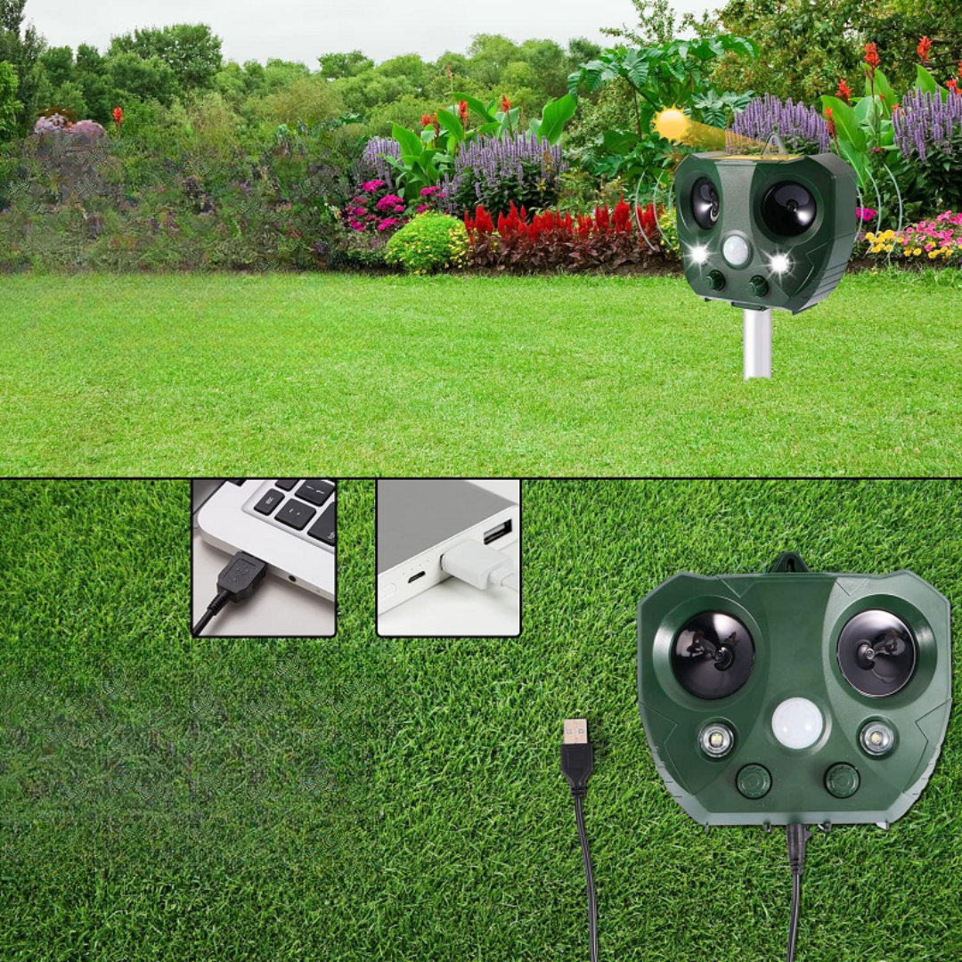 Solar Powered Ultrasonic Bird Repeller - Effective Bird Deterrent for Garden and Property Protection, Waterproof, 5 Modes, Up to 30 Feet Range 2