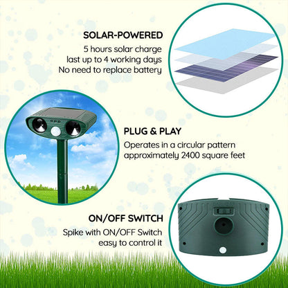 Outdoor Solar Rabbit Repellent With Flashing LED Light