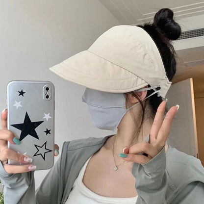 Solara | Stylish Wide Brim Cotton Sun Hat with Mask Holder for Summer 2