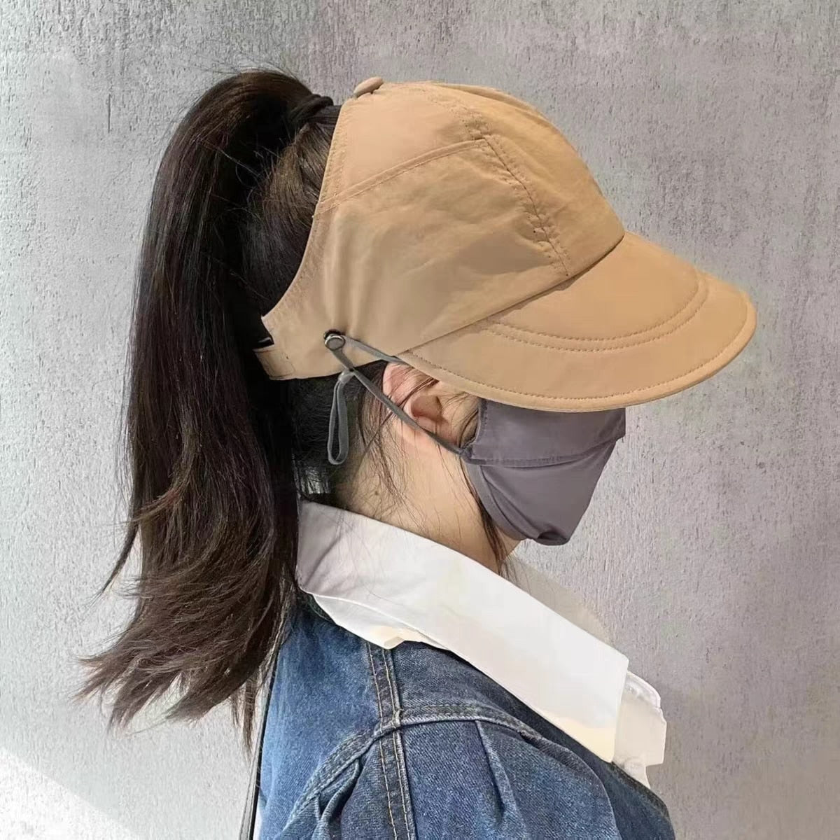 Solara | Stylish Wide Brim Cotton Sun Hat with Mask Holder for Summer 4