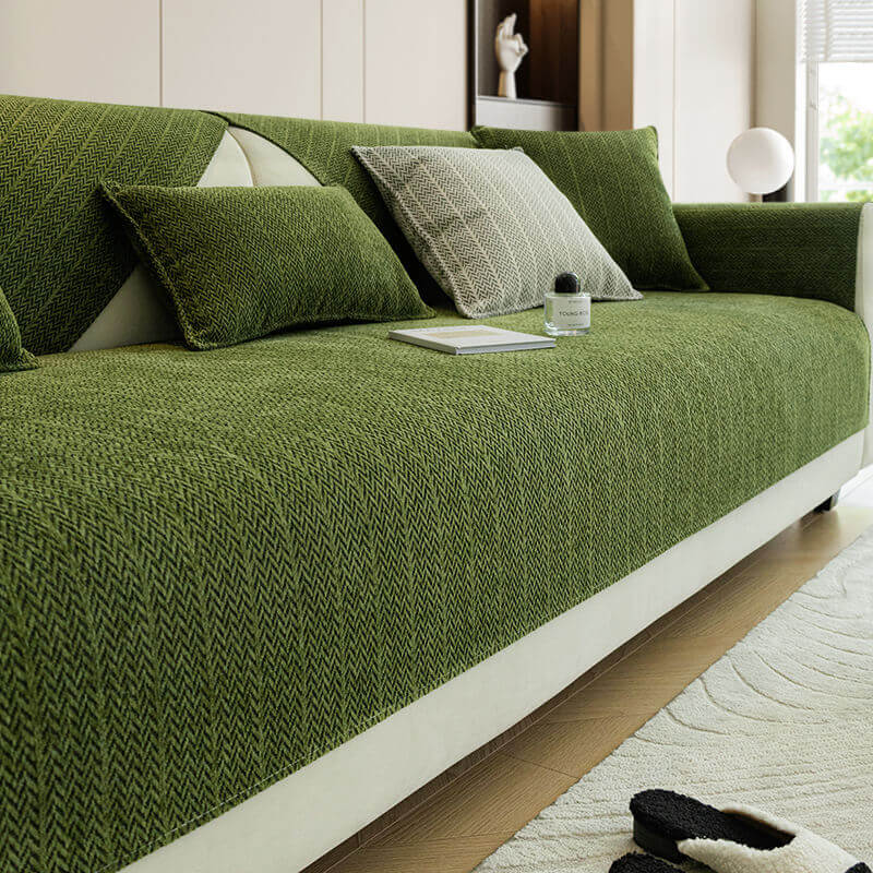 Soft Plush Fleece Sofa Slipcover Protector