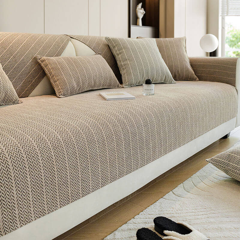 Soft Plush Fleece Sofa Slipcover Protector