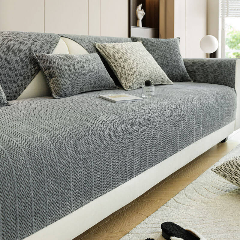Soft Plush Fleece Sofa Slipcover Protector
