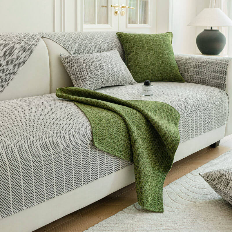 Soft Plush Fleece Sofa Slipcover Protector