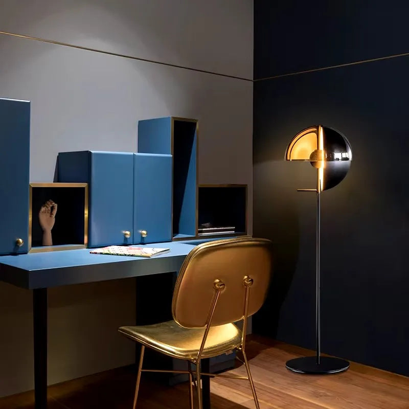 Sleek Contemporary Metal And Glass Floor Lamp