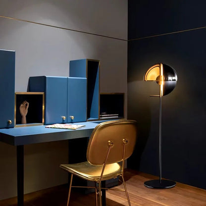 Sleek Contemporary Metal And Glass Floor Lamp