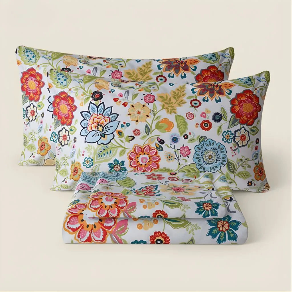 Soft Floral Bed Sheet Set - Lusomart